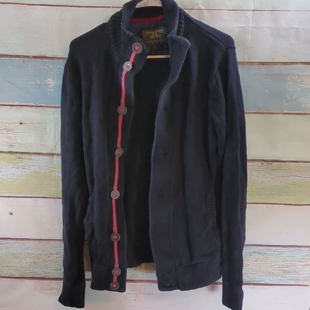 Vintage Jordan Craig Black Sweater with Red Trim